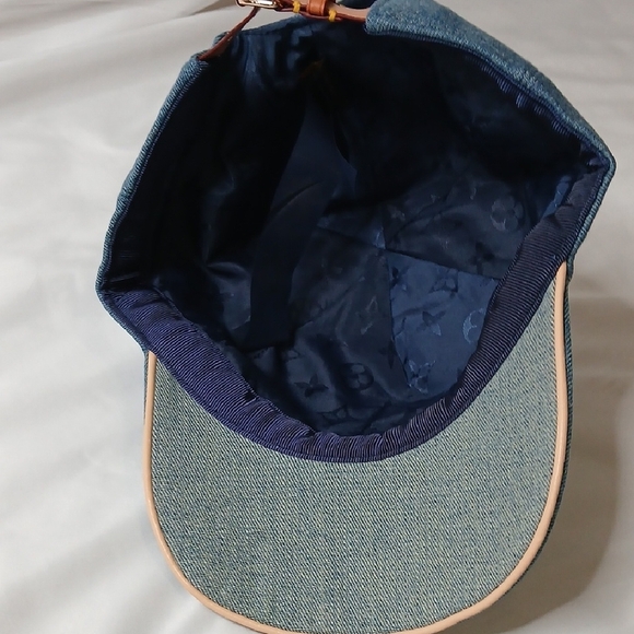 Louis Vuitton Denim and Leather Flower Cap